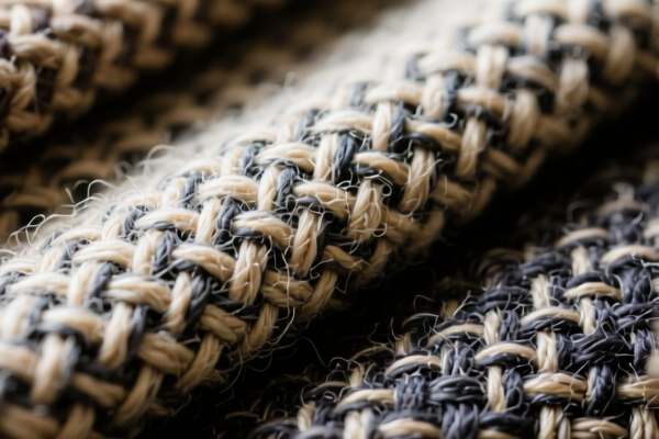 Combed woven fabrics of synthetic staple fibers and wool blend for industrial use