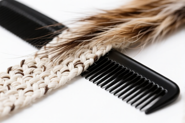 Fine animal hair blended combed woven fabrics of synthetic staple fibers