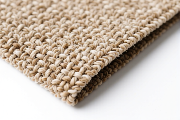Synthetic staple woven carpet fabric