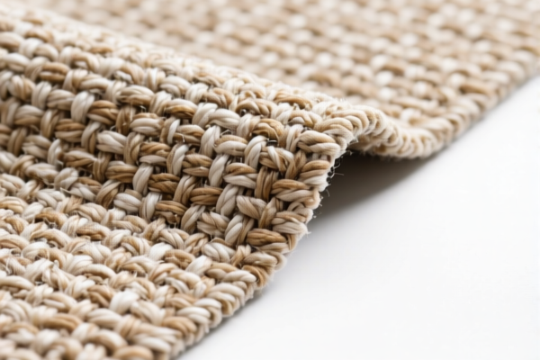 Synthetic staple woven carpet fabric