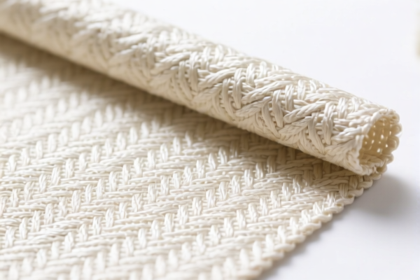 Synthetic staple woven jacquard fabric