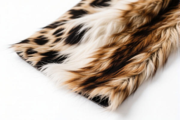 Printed artificial staple fiber animal hair blended fabric