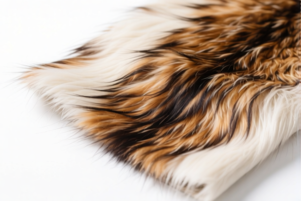 Printed artificial staple fiber animal hair blended fabric