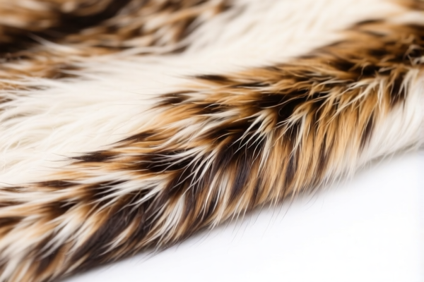 Printed artificial staple fiber animal hair blended fabric