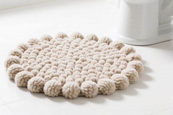 Wool tufted bathroom carpet