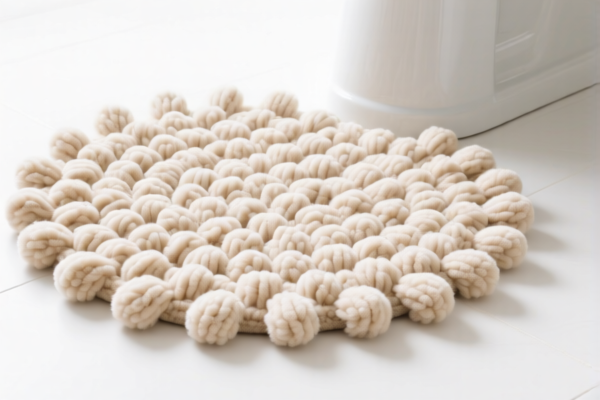 Wool tufted bathroom carpet