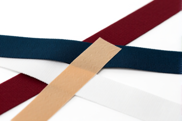 Adhesive narrow fabrics for medical use