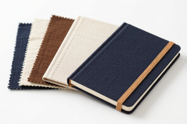 Gummed textile fabrics for hardcover notebook covers
