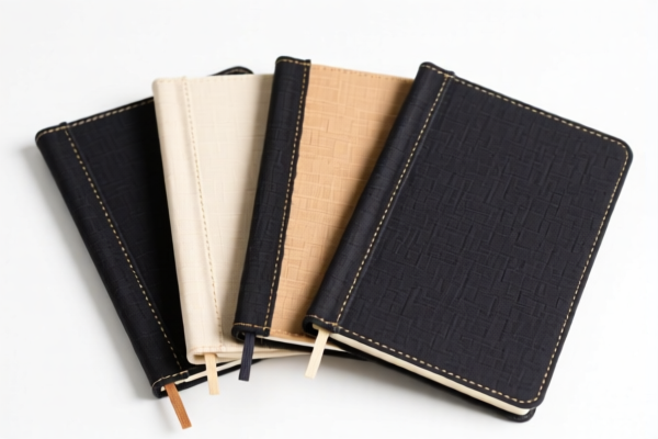 Gummed textile fabrics for hardcover notebook covers