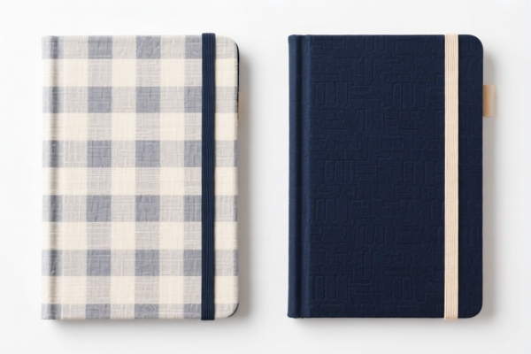 Gummed textile fabrics for hardcover notebook covers