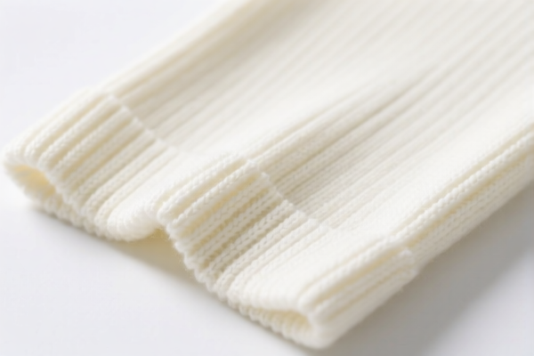 Bleached Synthetic Rib Double Knit Fabric