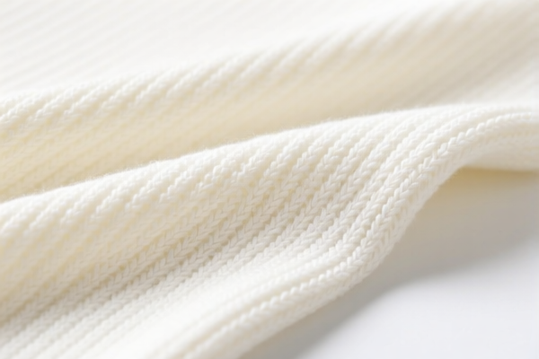 Bleached Synthetic Rib Double Knit Fabric