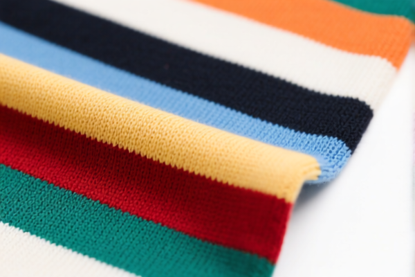 Striped color block synthetic knitted fabric