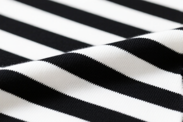 Striped pattern synthetic knitted fabric