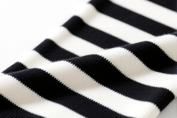 Striped synthetic knitted fabric