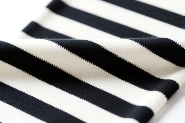 Striped synthetic knitted fabric