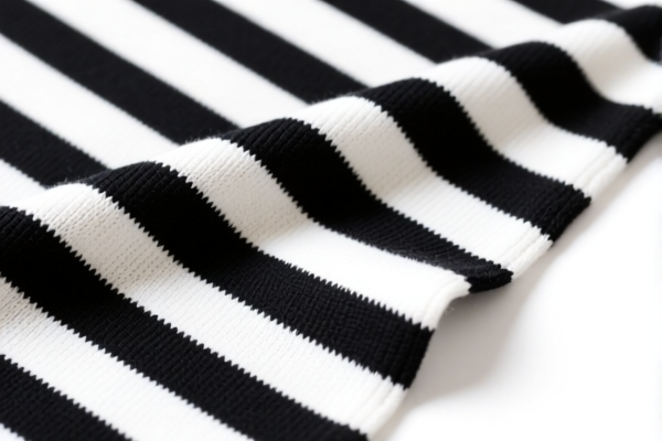 Striped synthetic knitted fabric