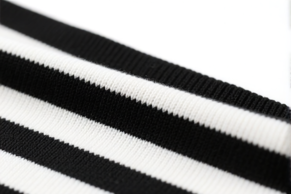 Striped synthetic knitted fabric