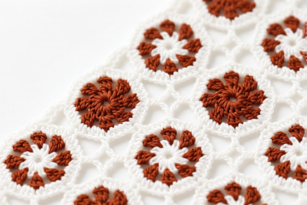 Printed synthetic crocheted fabric (for garments)
