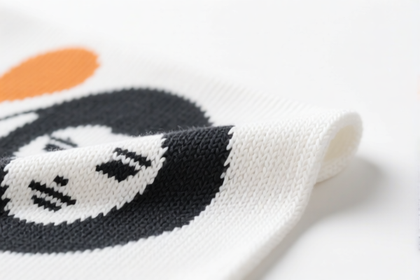 Printed synthetic knitted fabric (for home textiles)