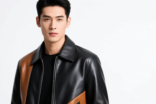 Men's_Boys Knitted or Crocheted Leather Blended Jacket