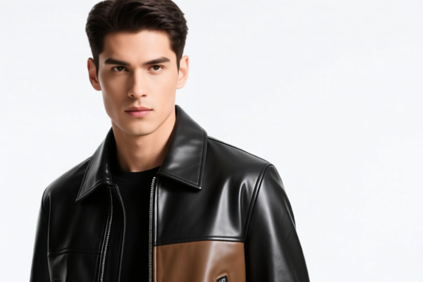 Men's_Boys Knitted or Crocheted Leather Blended Jacket