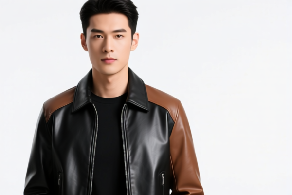Men's_Boys Knitted or Crocheted Leather Blended Jacket