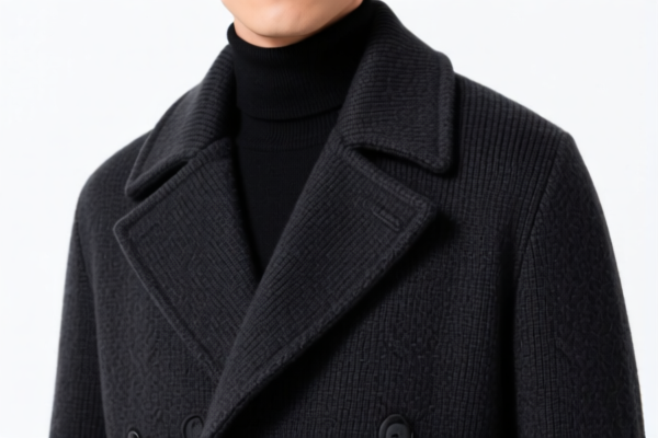 Men's knitted polyester overcoat