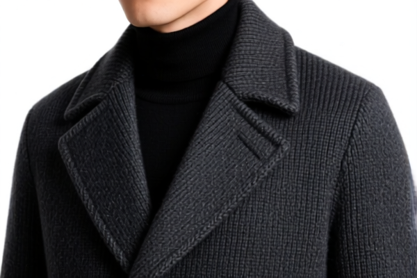 Men's knitted polyester overcoat