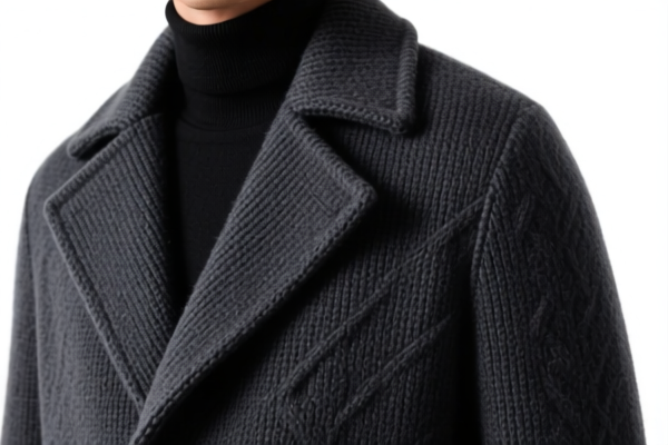 Men's knitted polyester overcoat