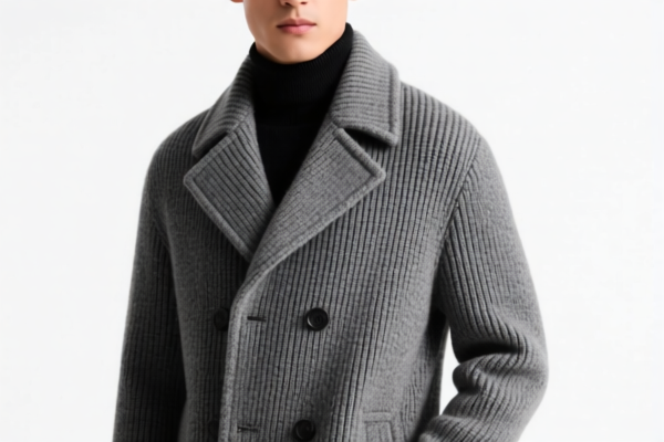Men's knitted short overcoat