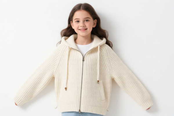 Girls' knitted windproof jacket