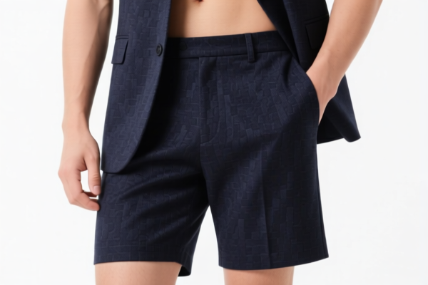 Men's or boys' short suit ensembles (other textile materials, artificial fibers, not swimwear)