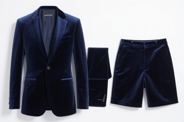 Men's or boys' short suit ensembles (other textile materials, artificial fibers, not swimwear)