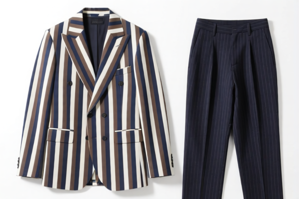 Men's Striped Suit Sets (Other Textile Materials)