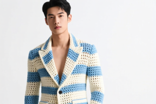 Men's crocheted suit jacket