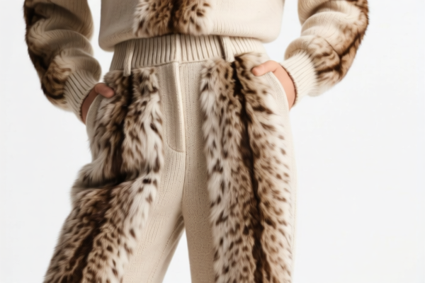 Women's Fine Animal Hair Knitted Ensemble Trousers