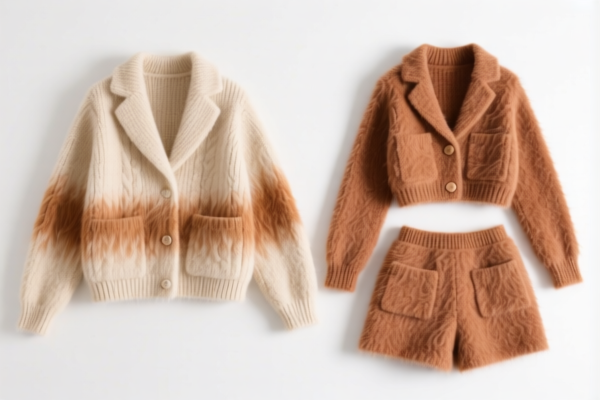 Girls' artificial fiber knitted suit sets