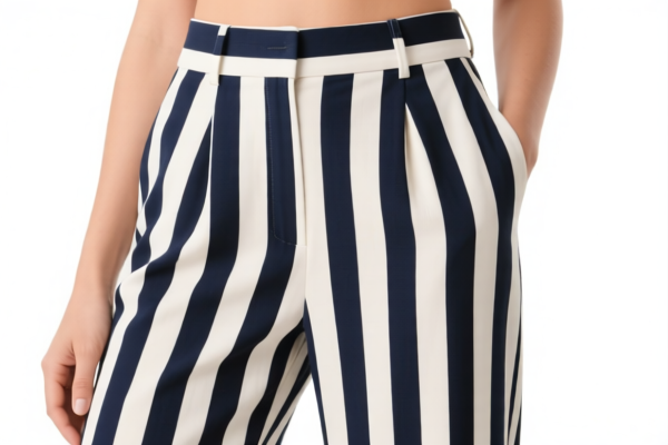 Women's or Girls' Striped Trousers of Other Textile Materials
