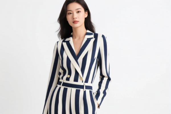 Women's or Girls' Striped Trousers of Other Textile Materials