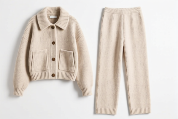 Women's Knitted Jacket and Pants Set