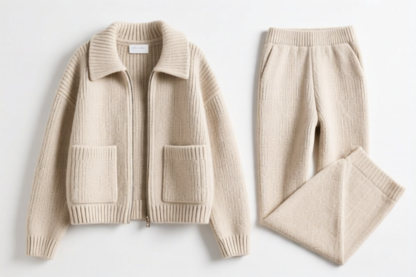 Women's Knitted Jacket and Pants Set