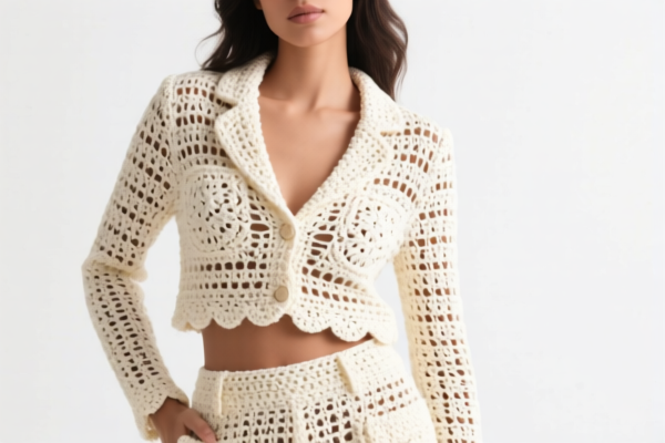Women's crocheted suits of other textile materials