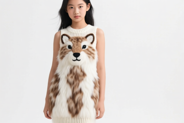 Girls' Knitted Fine Animal Hair Dress