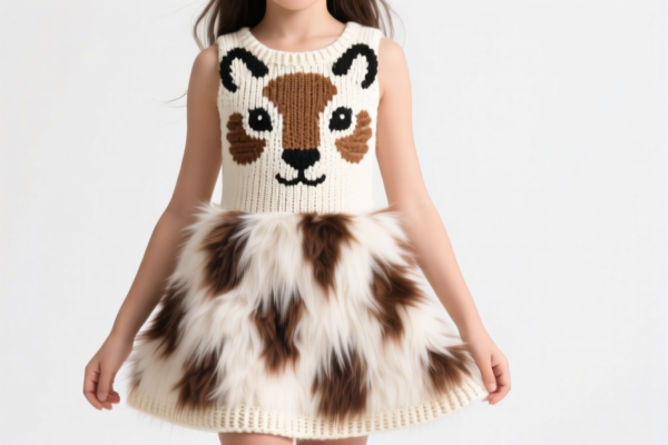 Girls' Knitted Fine Animal Hair Dress
