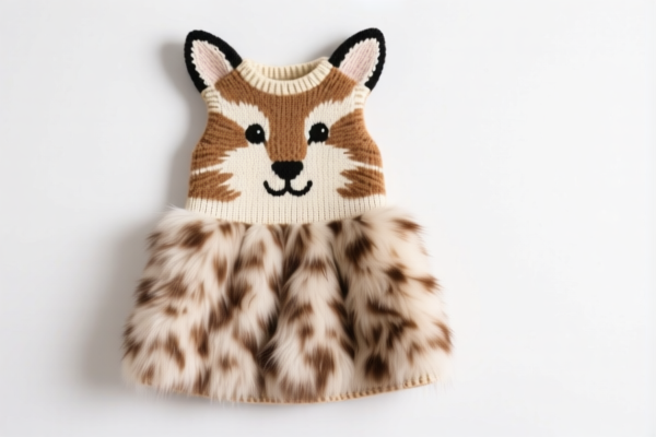 Girls' Knitted Fine Animal Hair Dress