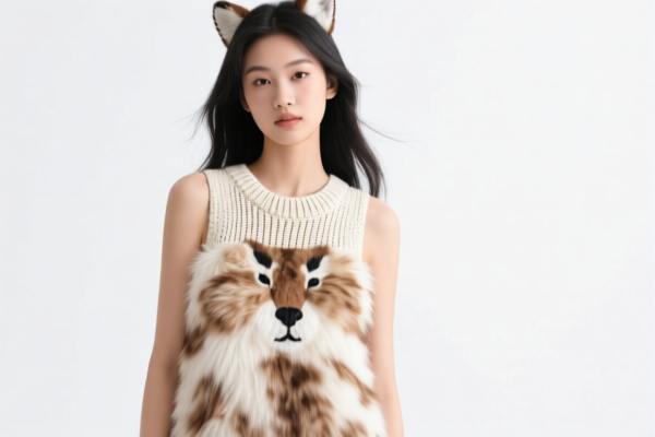 Girls' Knitted Fine Animal Hair Dress
