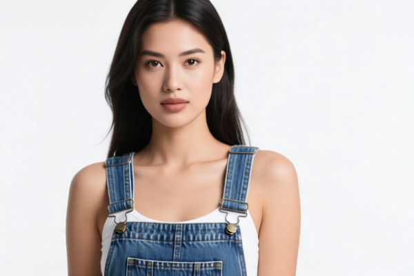 Women's denim bib overalls