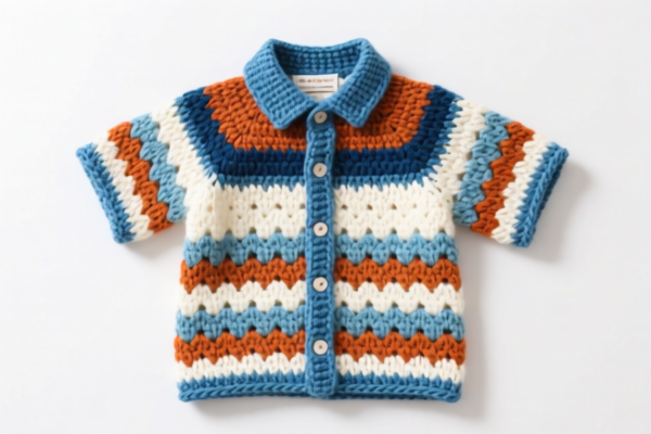 Boys' crocheted shirts of other textile materials