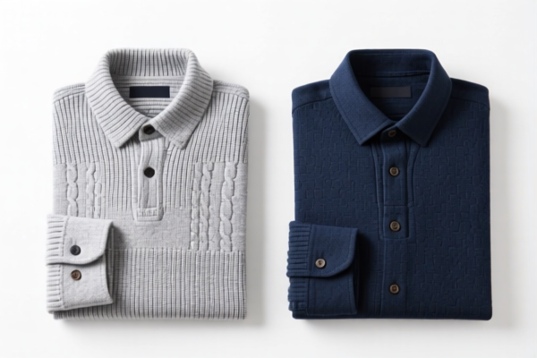 Men's knitted shirts of other textile materials